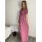 Šaty dlhé letné rebrované krátky rukáv dámske (XS/S/M/L ONE SIZE) TALIANSKA MÓDA IMSM25128 modrá S/M/L