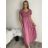Šaty dlhé letné rebrované krátky rukáv dámske (XS/S/M/L ONE SIZE) TALIANSKA MÓDA IMSM25128 modrá S/M/L