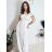 Šaty dlhé letné rebrované krátky rukáv dámske (XS/S/M/L ONE SIZE) TALIANSKA MÓDA IMSM25128 modrá S/M/L