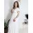 Šaty dlhé letné rebrované krátky rukáv dámske (XS/S/M/L ONE SIZE) TALIANSKA MÓDA IMSM25128 modrá S/M/L