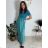 Šaty dlhé letné rebrované krátky rukáv dámske (XS/S/M/L ONE SIZE) TALIANSKA MÓDA IMSM25128 modrá S/M/L