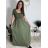 Šaty dlhé letné rebrované krátky rukáv dámske (XS/S/M/L ONE SIZE) TALIANSKA MÓDA IMSM25128 modrá S/M/L