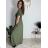 Šaty dlhé letné rebrované krátky rukáv dámske (XS/S/M/L ONE SIZE) TALIANSKA MÓDA IMSM25128 modrá S/M/L