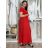 Šaty dlhé letné rebrované krátky rukáv dámske (XS/S/M/L ONE SIZE) TALIANSKA MÓDA IMSM25128 modrá S/M/L