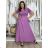 Šaty dlhé letné rebrované krátky rukáv dámske (XS/S/M/L ONE SIZE) TALIANSKA MÓDA IMSM25128 modrá S/M/L