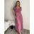 Šaty dlhé letné rebrované krátky rukáv dámske (XS/S/M/L ONE SIZE) TALIANSKA MÓDA IMSM25128 modrá S/M/L
