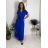 Šaty dlhé letné skládané krátky rukáv dámske ZUZA (S/M/L ONE SIZE) TALIANSKA MÓDA  IMD251761/DUR královská modrá S/M/L