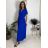 Šaty dlhé letné skládané krátky rukáv dámske ZUZA (S/M/L ONE SIZE) TALIANSKA MÓDA  IMD251761/DUR královská modrá S/M/L