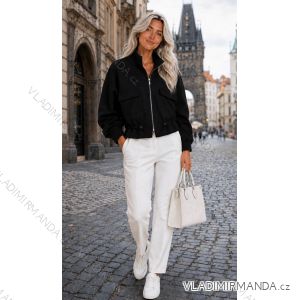 Bunda krátka slabá sťahovací dlhý rukáv dámska nadrozmer (46/48/50 ONE SIZE) TALIANSKA MÓDA IMD26111