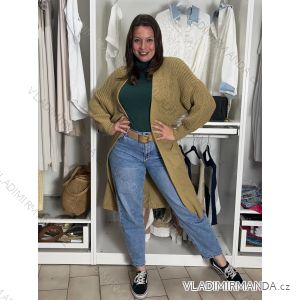 Cardigan dlhý pletený dlhý rukáv dámsky (M/L/XL ONE SIZE) TALIANSKA MÓDA IMD24468/DR