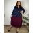 Sako elegantný dlhý rukáv dámske nadrozmer BONA (48/50/52 ONE SIZE) TALIANSKA MÓDA IMD26076/DUR
