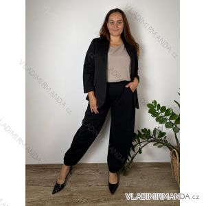 Nohavice dlhé s opaskom dámske nadrozmer (44/46/48 ONE SIZE) TALIANSKA MÓDA IM426266/DUR