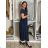 Šaty dlhé letné krátky rukáv dámske (S/M/L ONE SIZE) TALIANSKA MÓDA IM425MARIA-M/DU tmavě zelená S/M/L