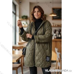 Bunda slabá šusťáková dlhý rukáv dámska nadrozmer (48/50/52 ONE SIZE) TALIANSKA MÓDA IMD26131