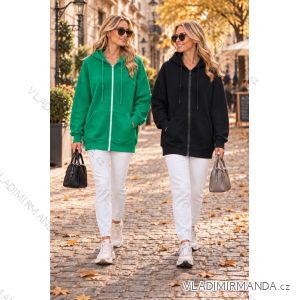 Mikina zateplená dlhý rukáv dámska nadrozmer (46/48/50 ONE SIZE) TALIANSKA MÓDA IMD26137