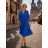 Šaty elegantné s plesovanou sukňou dlhý rukáv dámske (S/M/L ONE SIZE) TALIANSKA MÓDA IMD26142