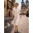 Šaty elegantné s plesovanou sukňou dlhý rukáv dámske (S/M/L ONE SIZE) TALIANSKA MÓDA IMD26142