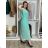 Šaty dlhé šifónové spoločenské elegantný krátky rukáv dámske (S/M/L ONE SIZE) TALIANSKA MÓDA IMD25145/DUR S/M/L svetlo mintová