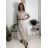 Šaty voľnočasové letné krátky rukáv dámske ISSI (S/M/L ONE SIZE) TALIANSKA MÓDA IMSM26301/DUR béžová S/M/L