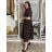 Šaty dlhé košilové 3/4 dlouhý rukáv dámske KAJETANA (S/M/L ONE SIZE) TALIANSKA MÓDA IMSM2600019/DUR S/M/L čierna