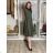 Šaty balónové 3/4 rukáv dámske LORIA (S/M/L ONE SIZE) TALIANSKA MÓDA  IMPSS269221/DUR S/M/L čierna