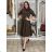 Šaty balónové 3/4 rukáv dámske LORIA (S/M/L ONE SIZE) TALIANSKA MÓDA  IMPSS269221/DUR S/M/L čierna