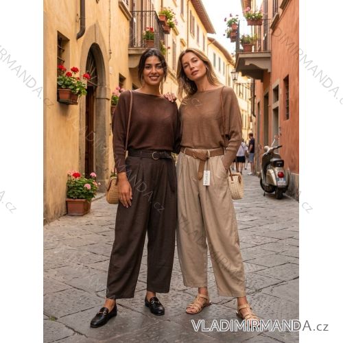 Sveter úpletový dlhý rukáv dámsky (M/L/XL ONE SIZE) TALIANSKA MÓDA IMC26316