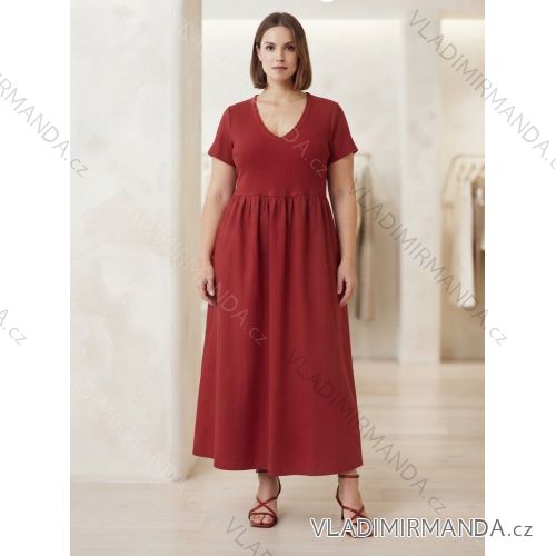 Šaty volnočasové krátky rukáv dámske nadrozmer (44/46/48 ONE SIZE) TALIANSKA MÓDA IM4263562