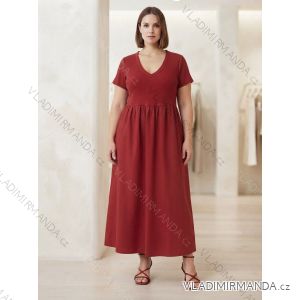 Šaty volnočasové krátky rukáv dámske nadrozmer (44/46/48 ONE SIZE) TALIANSKA MÓDA IM4263562/DUR