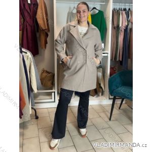 Kabát zimný na gombíky dlhý rukáv dámsky nadrozmer (46/48/50 ONE SIZE) TALIANSKA MÓDA IM4260351