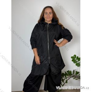 Bunda slabá šusťáková s kapucňou dlhý rukáv dámska nadrozměr (52/54/56 ONE SIZE) TALIANSKA MÓDA IMSM2651978