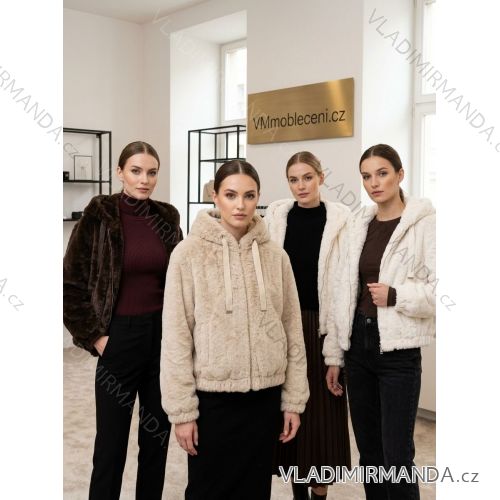 Bunda bomber teddy dlhý rukáv dámska (S/M/L ONE SIZE) TALIANSKA MÓDA IMC261009