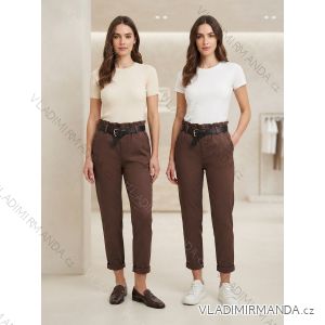Nohavice elegantné s opaskom dámske (XS/S/M ONE SIZE) TALIANSKA MÓDA IMD25038/DUR