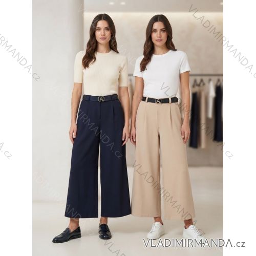 Nohavice elegantné oversize dlhé so širokou nohavicou s opaskom dámske (S/M/L ONE SIZE) TALIANSKA MODA IM3262969