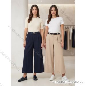 Nohavice elegantné oversize dlhé so širokou nohavicou s opaskom dámske (S/M/L ONE SIZE) TALIANSKA MODA IM3262969/DUR