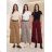 Nohavice elegantné oversize dlhé so širokou nohavicou s opaskom dámske (S/M/L ONE SIZE) TALIANSKA MODA IM3262969/DUR S/M/L béžová