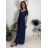 Šaty dlhé letné krátky rukáv dámske (S/M/L ONE SIZE) TALIANSKA MÓDA IM425MARIA-M