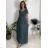 Šaty dlhé letné krátky rukáv dámske (S/M/L ONE SIZE) TALIANSKA MÓDA IM425MARIA-M/DU tmavě zelená S/M/L