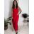 Šaty letné bez rukávu dámske  (S/M/L ONE SIZE) TALIANSKA MÓDA IM7250222/DR červená S/M/L