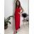 Šaty letné bez rukávu dámske  (S/M/L ONE SIZE) TALIANSKA MÓDA IM7250222/DR červená S/M/L
