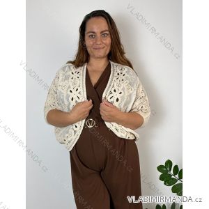 Cardigan krátký na knoflík dlhý rukáv dámsky nadrozměr (46/48/50 ONE SIZE) TALIANSKA MÓDA IMWBR26001/DUR