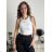 Top croptop na ramínka dámský (XS/S/M ONE SIZE) ITALSKÁ MÓDA IMPLP2620270040/DR tmavo hnedá XS/S/M
