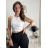 Top croptop na ramínka dámský (XS/S/M ONE SIZE) ITALSKÁ MÓDA IMPLP2620270040/DR tmavo hnedá XS/S/M