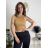 Top croptop na ramínka dámský (XS/S/M ONE SIZE) ITALSKÁ MÓDA IMPLP2620270040/DR tmavo hnedá XS/S/M