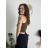 Top croptop na ramínka dámský (XS/S/M ONE SIZE) ITALSKÁ MÓDA IMPLP2620270040/DR tmavo hnedá XS/S/M