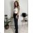 Nohavice dlhé elegantné dámske (S/M/L ONE SIZE) TALIANSKA MÓDA IMSM26004/DR čierna S/M/L