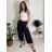 Kalhoty dlouhé volnočasové dámské (S/M/L ONE SIZE) ITALSKÁ MÓDA IMSM2600271/DR čierna S/M/L