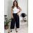 Kalhoty dlouhé volnočasové dámské (S/M/L ONE SIZE) ITALSKÁ MÓDA IMSM2600271/DR čierna S/M/L