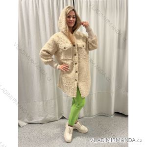 Kabát baránkový na gombíky dlhý rukáv dámsky (S/M/L ONE SIZE) INDICKÁ MÓDA IMWBC26003/DUR