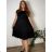 Šaty oversize letný krátky rukáv dámske nadrozmer ISABEL (48/50/52 ONE SIZE) TALIANSKA MÓDA IM425023/DU černá 48/50/52